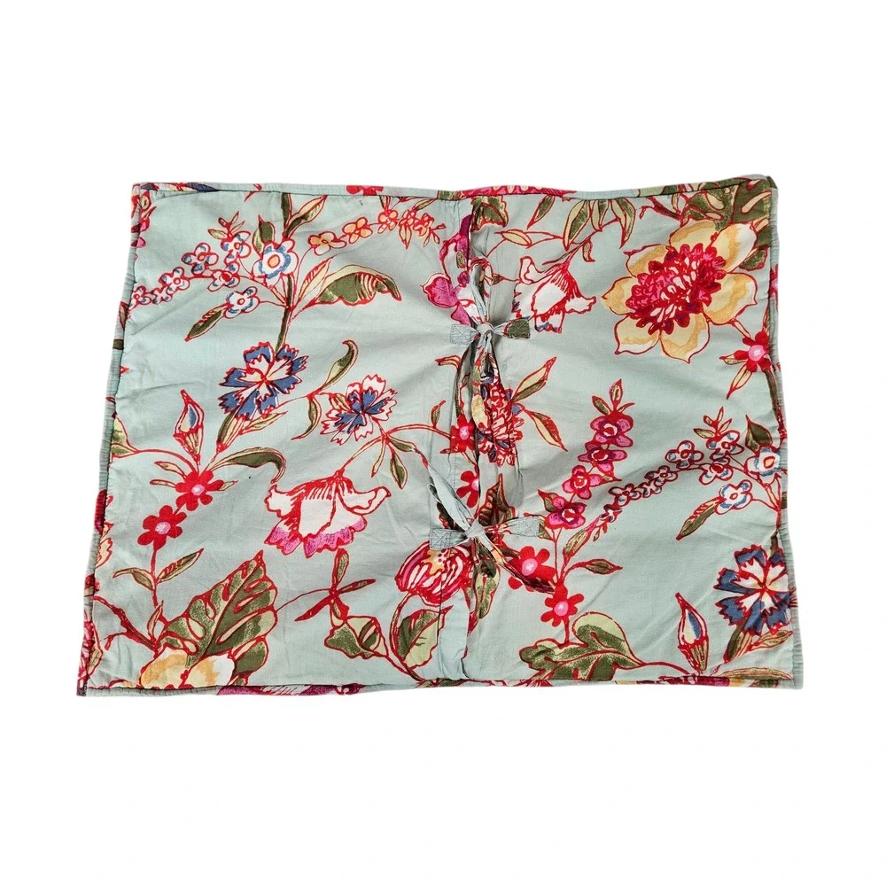 Pottery Barn Floral Quilted Pillow Sham Cover Case Euro Square Farmhouse Cottage